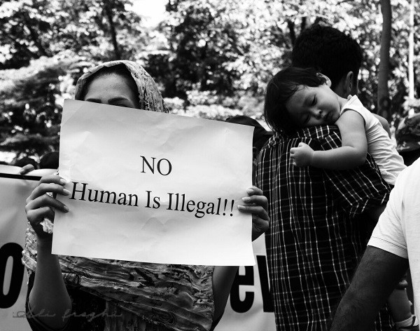 Refugees protest in Makassar, February 2018 / Ali Froghi